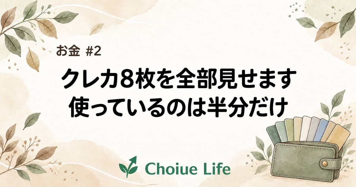 クレカ8枚を全部見せます。使っているのは半分だけでした
